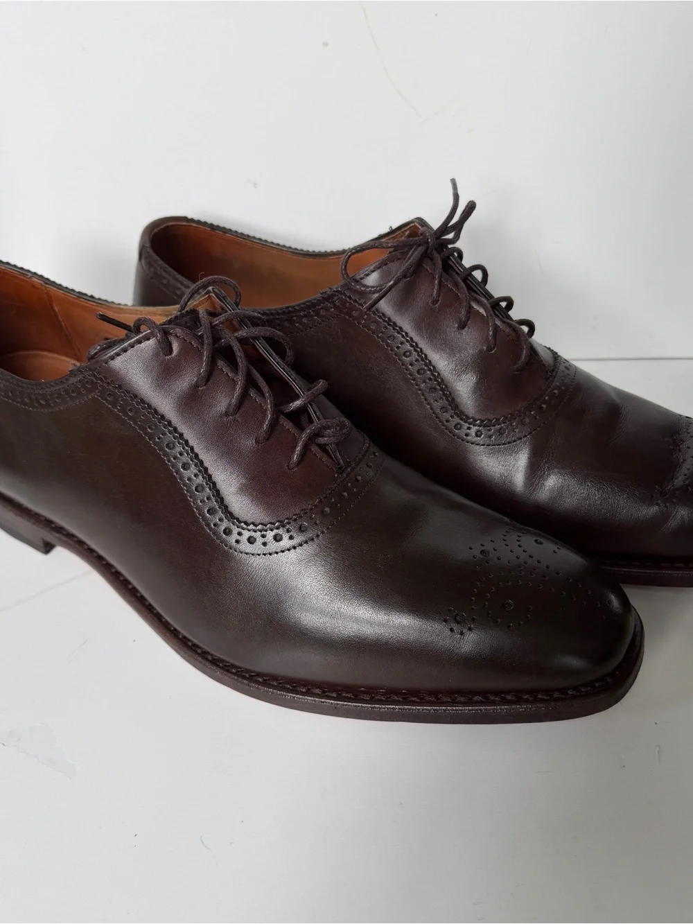 Allen Edmonds Dark Brown Leather Brogue Oxfords